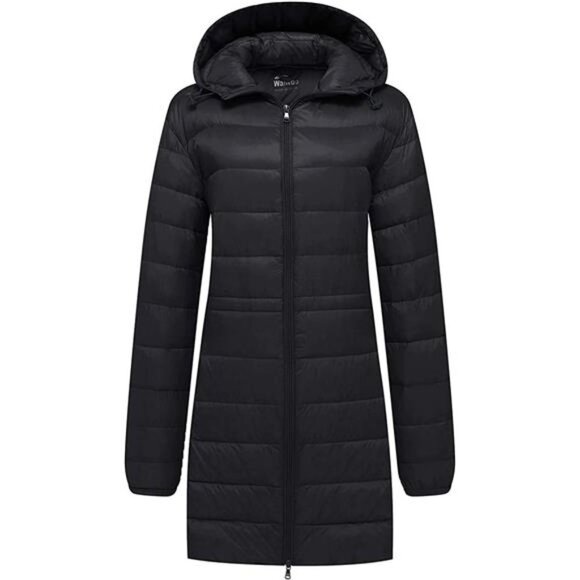 Jackets & Blazers - Women's Packable Down Jacket Hooded Puffer Jacket Winter Long Coat